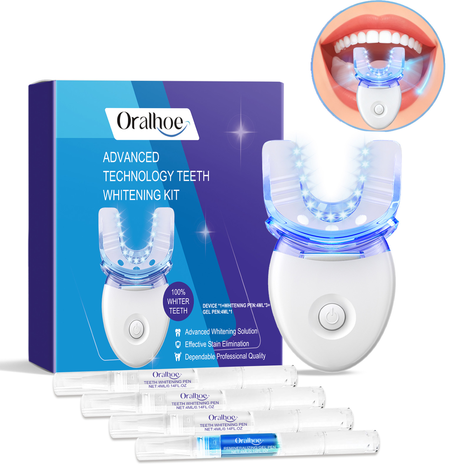 Teeth Whitening Gels - Profesjonalny zestaw do wybielania zębów z